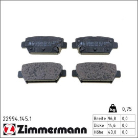 Bremsbelagsatz, Scheibenbremse 22994.145.1 Bremsbelagsatz, Scheibenbremse 22994.145.1