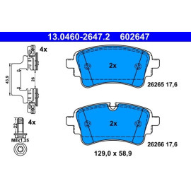 ATE 13.0460-2647.2 Bremsbelagsatz, Scheibenbremse ATE 13.0460-2647.2 Bremsbelagsatz, Scheibenbremse
