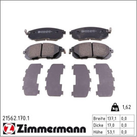 Bremsbelagsatz, Scheibenbremse 21562.170.1 Bremsbelagsatz, Scheibenbremse 21562.170.1