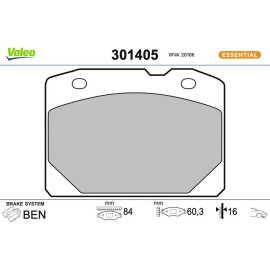 Valeo 301405 Bremsbelagsatz, Scheibenbremse ESSENTIAL Valeo 301405 Bremsbelagsatz, Scheibenbremse ESSENTIAL