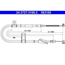 Seilzug, Feststellbremse 24.3727-3100.2 Seilzug, Feststellbremse 24.3727-3100.2