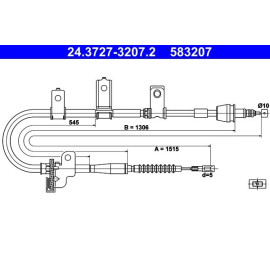 Seilzug, Feststellbremse 24.3727-3207.2 Seilzug, Feststellbremse 24.3727-3207.2