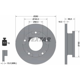 Textar 92159103 Bremsscheibe PRO Textar 92159103 Bremsscheibe PRO