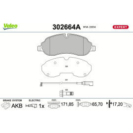 Valeo 302664A Bremsbelagsatz, Scheibenbremse EXPERT