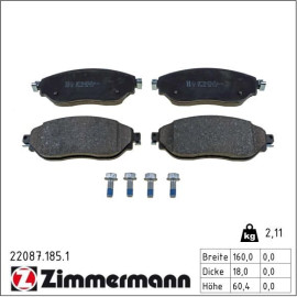 Bremsbelagsatz, Scheibenbremse 22087.185.1 Bremsbelagsatz, Scheibenbremse 22087.185.1