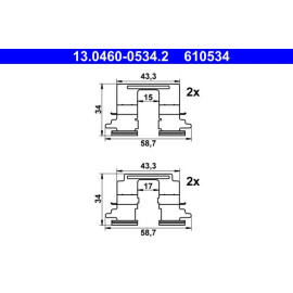 Zubehörsatz, Scheibenbremsbelag 13.0460-0534.2 Zubehörsatz, Scheibenbremsbelag 13.0460-0534.2