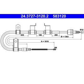 Seilzug, Feststellbremse 24.3727-3120.2 Seilzug, Feststellbremse 24.3727-3120.2