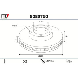 Bremsscheibe 9082750 Bremsscheibe 9082750