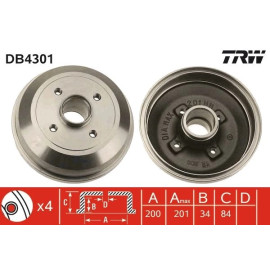 Bremstrommel DB4301 Bremstrommel DB4301
