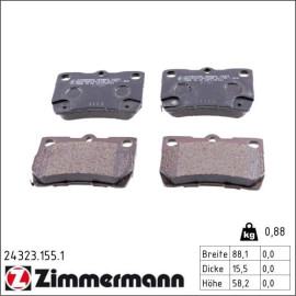 Bremsbelagsatz, Scheibenbremse 24323.155.1 Bremsbelagsatz, Scheibenbremse 24323.155.1
