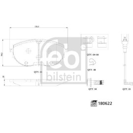 FEBI BILSTEIN 180622 Bremsbeläge FEBI BILSTEIN 180622 Bremsbeläge