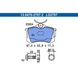 Bremsbelagsatz, Scheibenbremse 13.0470-2787.2