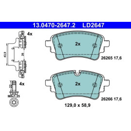 ATE 13.0470-2647.2 Bremsbelagsatz, Scheibenbremse Ceramic ATE 13.0470-2647.2 Bremsbelagsatz, Scheibenbremse Ceramic