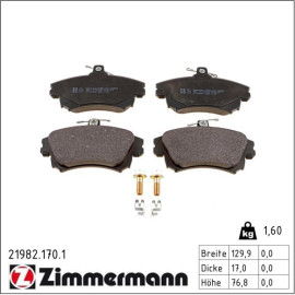 Bremsbelagsatz, Scheibenbremse 21982.170.1 Bremsbelagsatz, Scheibenbremse 21982.170.1