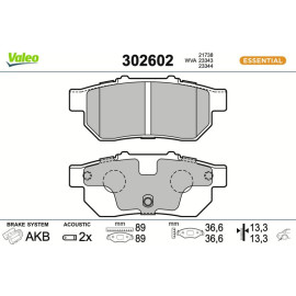 Valeo 302602 Bremsbelagsatz, Scheibenbremse ESSENTIAL