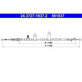 Seilzug, Feststellbremse 24.3727-1837.2 Seilzug, Feststellbremse 24.3727-1837.2