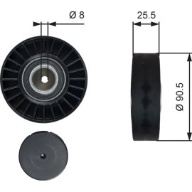 Umlenk-/Führungsrolle, Keilrippenriemen T36005 Umlenk-/Führungsrolle, Keilrippenriemen T36005