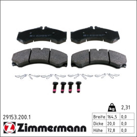 Bremsbelagsatz, Scheibenbremse 29153.200.1 Bremsbelagsatz, Scheibenbremse 29153.200.1