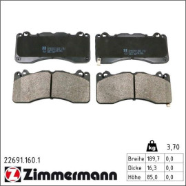 Bremsbelagsatz, Scheibenbremse 22691.160.1 Bremsbelagsatz, Scheibenbremse 22691.160.1