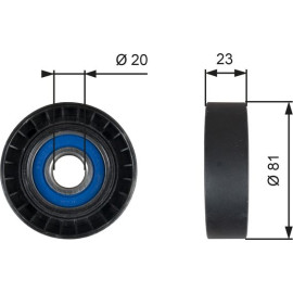 Umlenk-/Führungsrolle, Keilrippenriemen T36208 Umlenk-/Führungsrolle, Keilrippenriemen T36208