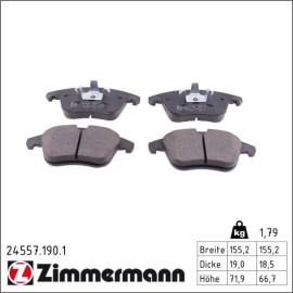 Bremsbelagsatz, Scheibenbremse 24557.190.1 Bremsbelagsatz, Scheibenbremse 24557.190.1