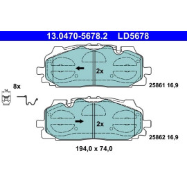Bremsbelagsatz, Scheibenbremse 13.0470-5678.2 Bremsbelagsatz, Scheibenbremse 13.0470-5678.2