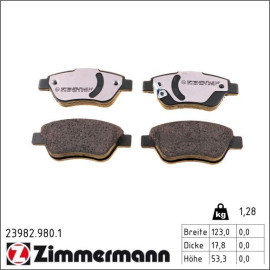 Bremsbelagsatz, Scheibenbremse 23982.980.1 Bremsbelagsatz, Scheibenbremse 23982.980.1