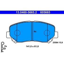 Bremsbelagsatz, Scheibenbremse 13.0460-5665.2