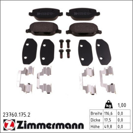 Bremsbelagsatz, Scheibenbremse 23760.175.2 Bremsbelagsatz, Scheibenbremse 23760.175.2