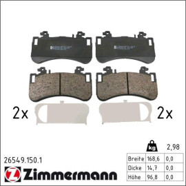 Bremsbelagsatz, Scheibenbremse 26549.150.1 Bremsbelagsatz, Scheibenbremse 26549.150.1