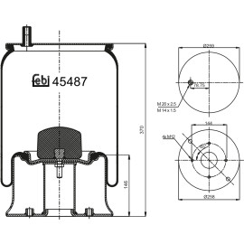 FEBI BILSTEIN 45487 Federbalg, Luftfederung FEBI BILSTEIN 45487 Federbalg, Luftfederung