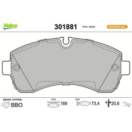 Valeo 301881 Bremsbelagsatz, Scheibenbremse ESSENTIAL Valeo 301881 Bremsbelagsatz, Scheibenbremse ESSENTIAL