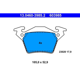 Bremsbelagsatz, Scheibenbremse 13.0460-3985.2