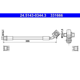 ATE 24.5143-0344.3 Bremsschlauch ATE 24.5143-0344.3 Bremsschlauch