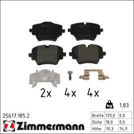 Bremsbelagsatz, Scheibenbremse 25617.185.2 Bremsbelagsatz, Scheibenbremse 25617.185.2