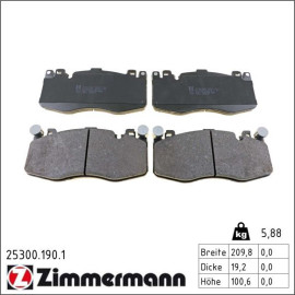 Bremsbelagsatz, Scheibenbremse 25300.190.1 Bremsbelagsatz, Scheibenbremse 25300.190.1