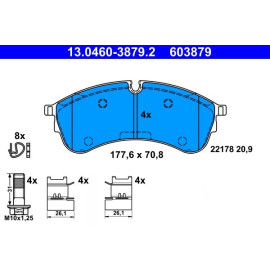 ATE 13.0460-3879.2 Bremsbelagsatz, Scheibenbremse