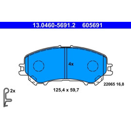 ATE 13.0460-5691.2 Bremsbelagsatz, Scheibenbremse ATE 13.0460-5691.2 Bremsbelagsatz, Scheibenbremse