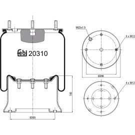 FEBI BILSTEIN 20310 Federbalg, Luftfederung