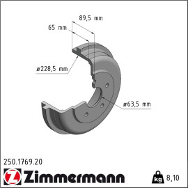 Bremstrommel 250.1769.20 Bremstrommel 250.1769.20