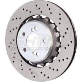 SHW Performance BRR44812 Bremsscheibe für BMW 3er, 4er, 2er Hinterachse rechts, 370x24mm, gelocht, innenbelüftet, zweiteilige Bremsscheibe, beschichtet, hochgekohlt