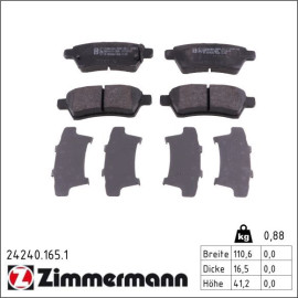 Bremsbelagsatz, Scheibenbremse 24240.165.1 Bremsbelagsatz, Scheibenbremse 24240.165.1