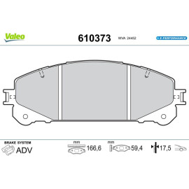 Valeo 610373 Bremsbelagsatz, Scheibenbremse E-PERFORMANCE Valeo 610373 Bremsbelagsatz, Scheibenbremse E-PERFORMANCE