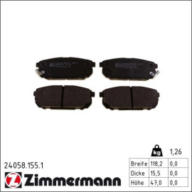 Bremsbelagsatz, Scheibenbremse 24058.155.1