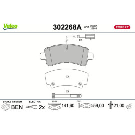 Bremsbelagsatz, Scheibenbremse 302268A Bremsbelagsatz, Scheibenbremse 302268A
