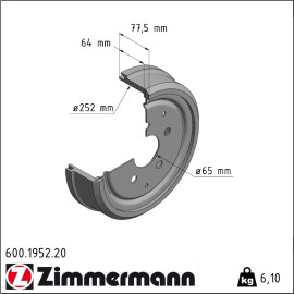 Bremstrommel 600.1952.20 Bremstrommel 600.1952.20