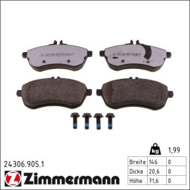 Bremsbelagsatz, Scheibenbremse 24306.905.1 Bremsbelagsatz, Scheibenbremse 24306.905.1