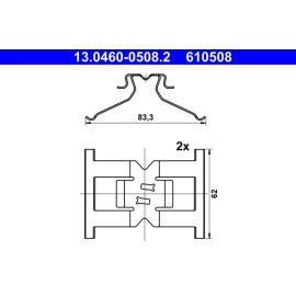 Zubehörsatz, Scheibenbremsbelag 13.0460-0508.2 Zubehörsatz, Scheibenbremsbelag 13.0460-0508.2