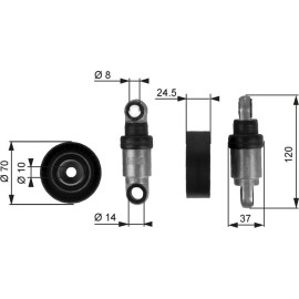 Spannrolle, Keilrippenriemen T38242 Spannrolle, Keilrippenriemen T38242