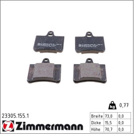 Bremsbelagsatz, Scheibenbremse 23305.155.1